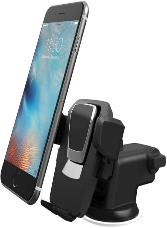 Easy One Touch 3 Car Mount Universal Phone Holder for Apple iPhoneX iPhone 8 Plus and Samsung Galaxy S9+ Note 8 Huawei - Silver